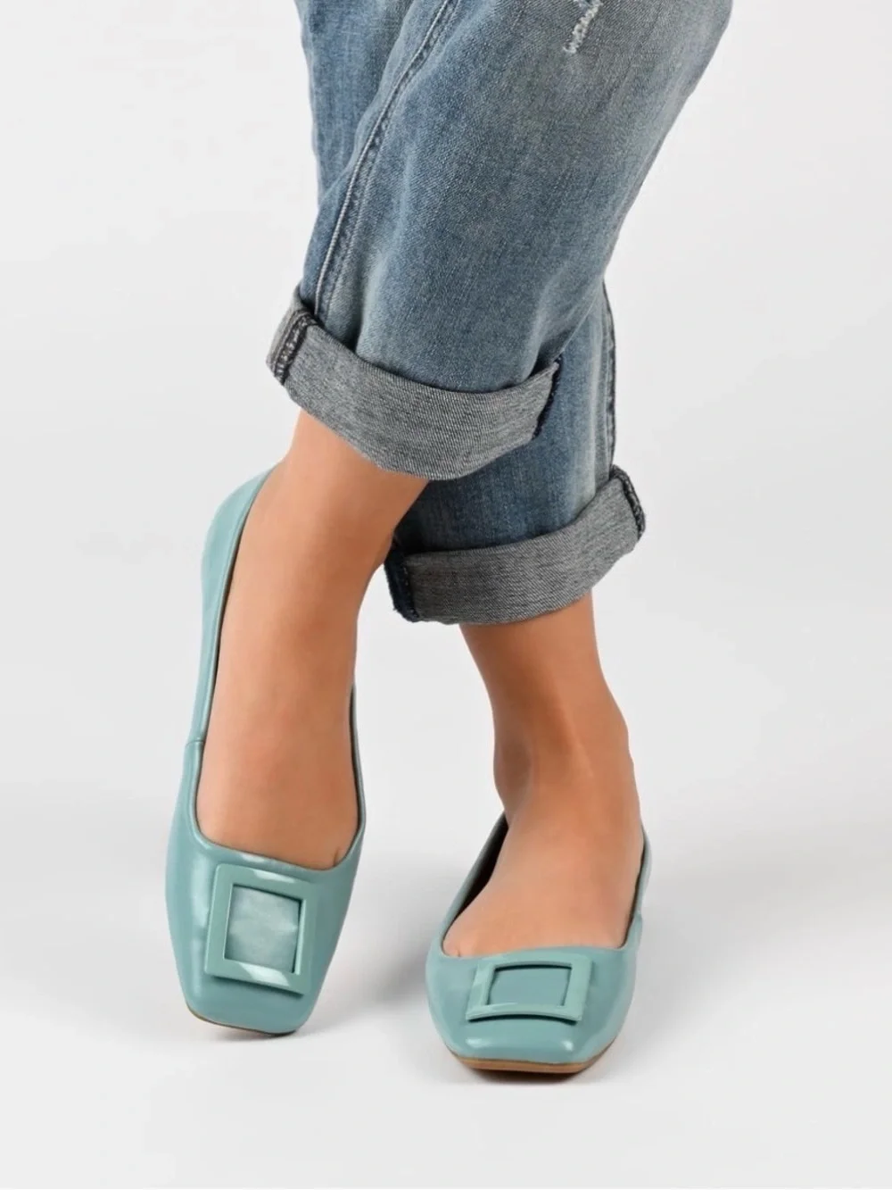 NWT Journee Womens Zimia Ballet Slip On Square Toe Dress Flats